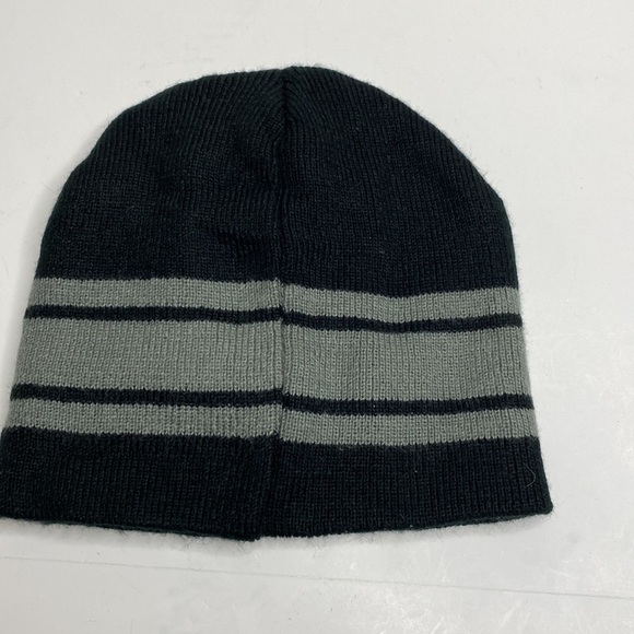 BATMAN Logo Black and Grey Striped Knit Hat - Picture 2 of 8